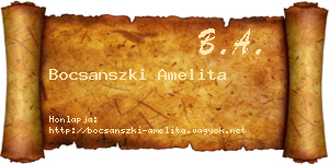 Bocsanszki Amelita névjegykártya